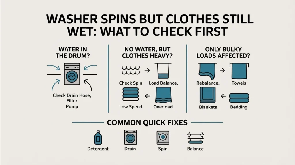 washing machine stuck clothes fix summary infographic
